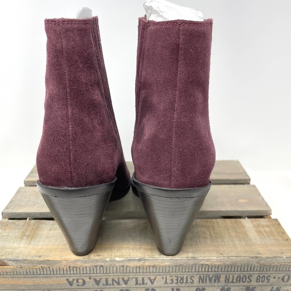 Seychelles Park Suede Wedge Bootie In Purple Size 8 New - Picture 12 of 14